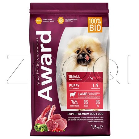 Корм Award для щенков, беременных и кормящих сук (ягненок, индейка, брокколи, брусника)