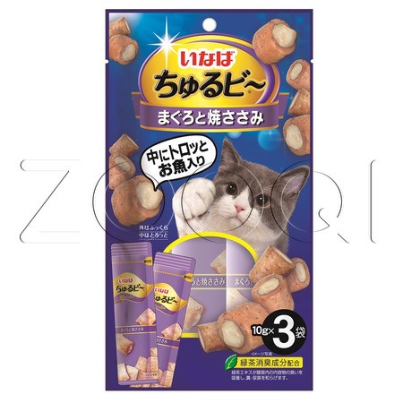 INABA Churu Bee Запеченные трубочки для кошек (тунец Магуро, куриное филе), 10 г x 3 шт