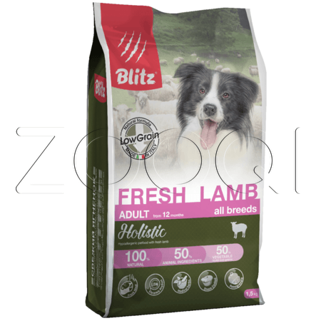 Blitz Holistic Low Grain Fresh Lamb Adult Dog All Breeds для взрослых собак всех пород (Свежий ягненок)
