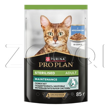 Пауч Purina Pro Plan Maintenance Sterilised Adult для кошек (кусочки с кроликом в соусе), 85 г