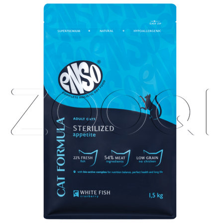 Корм ENSO Cat Formula Sterilized для кошек (белая рыба, клюква)