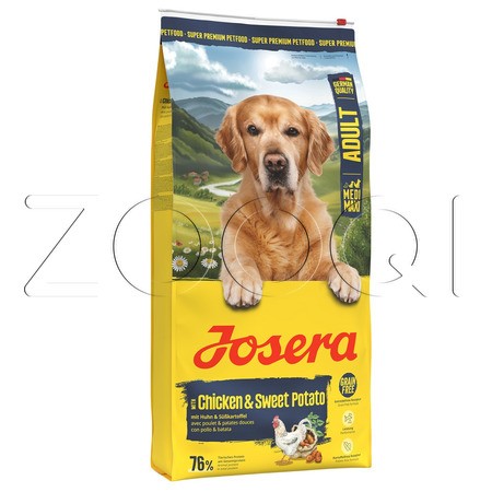 Корм Josera Adult with Chicken & Sweet Potato (Medium/Maxi 25/17) для собак (птица, батат)