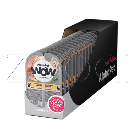 Паштет AlphaPet WOW Superpremium для кошек (цыпленок), 80 г