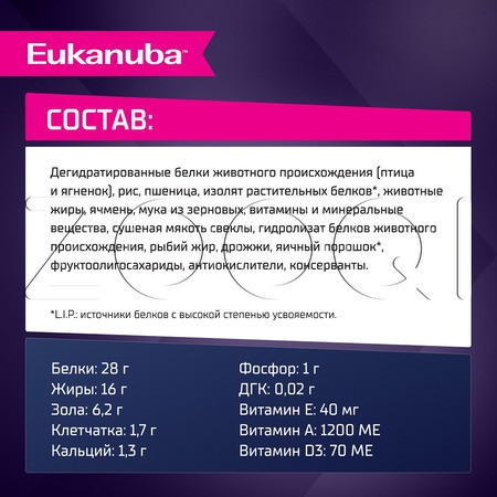 Корм Eukanuba для щенков (ягненок)