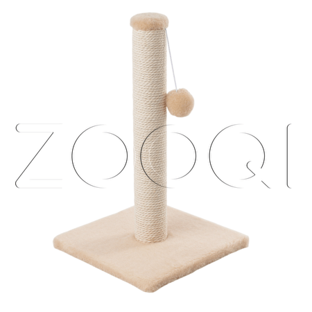 Q-zoo Когтеточка-столбик М с шариком для кошек, хлопок, 60 см
