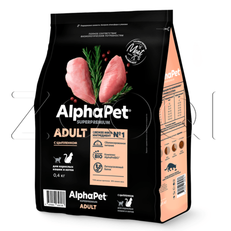 Корм AlphaPet Superpremium Adult для кошек (цыпленок)