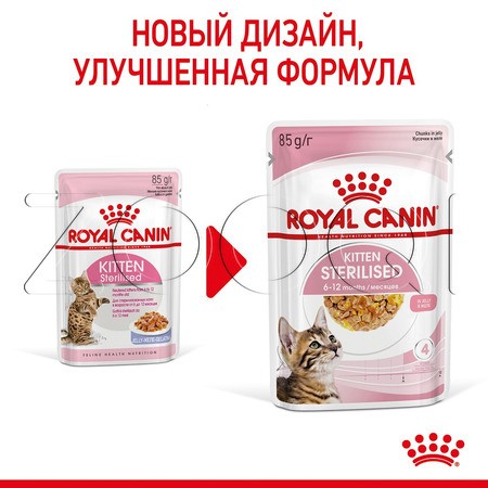 Royal Canin Kitten Sterilised (мелкие кусочки в желе), 85 г