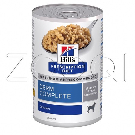 Hill's Prescription Diet Derm Complete при пищевой аллергии для взрослых собак, 370 г