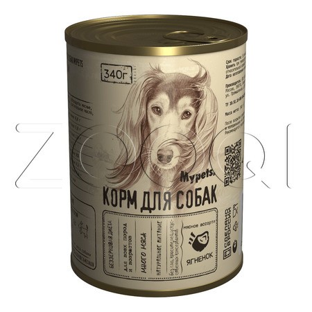 Mypets для собак всех пород (мясное ассорти с ягненком), 340 г