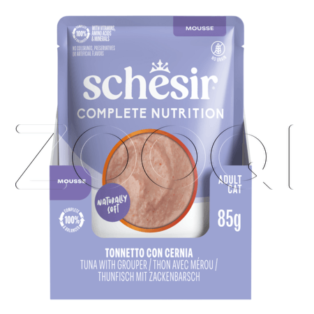 Мусс Schesir Cat Complete Nutrition для кошек (тунец, групер), 85 г