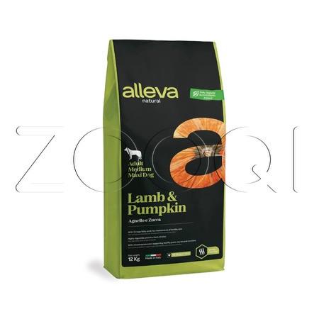 Alleva Natural Adult Lamb & Pumpkin Medium/Maxi с ягненком и тыквой для взрослых собак средних и крупных пород