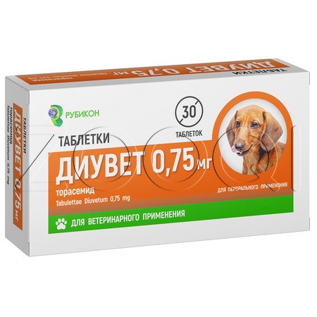 Диувет Таблетки для собак, 30 табл