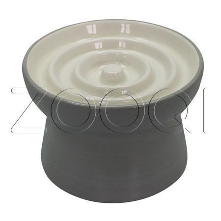 №1 Миска керамическая для медленного поедания на высокой ножке, 16.5x16.5x11 см, 230 мл