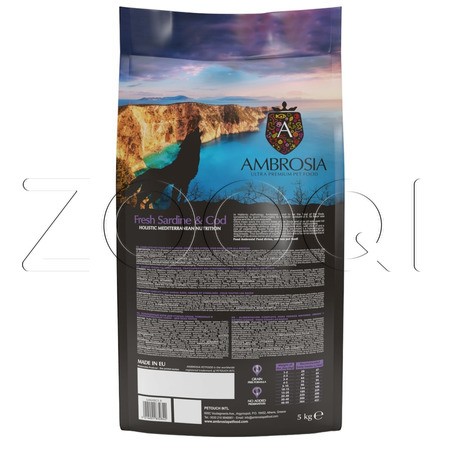 Корм Ambrosia Mediterranean Diet Fresh Sardine & Cod для собак (сардина, треска)