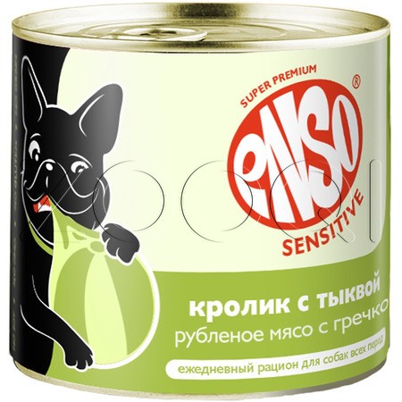 Паштет Enso Sensitive для собак (кролик, гречка, тыква), 190 г