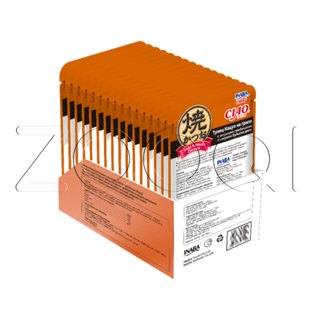 Пауч INABA CIAO Yaki Katsuo Dinner для кошек (тунец Кацио, морской гребешок, бульон даси), 50 г