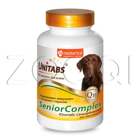 Unitabs SeniorComplex с Q10 Витамины для собак старше 7 лет, 100 шт