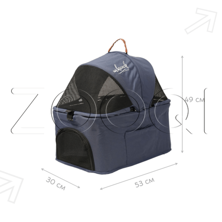 Mr.Kranch Коляска прогулочная двойная для собак и кошек, голубая