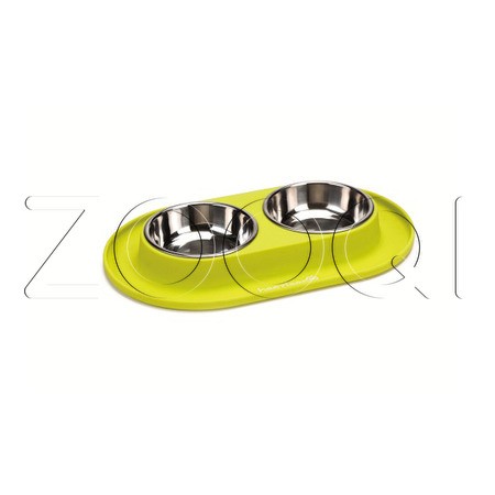 Beeztees Набор мисок в силиконовой подставке для собак (желтый), 250 мл