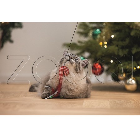 Beeztees Удочка «Рождественский леденец» с кошачьей мятой для кошек, 40 см