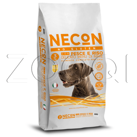 Necon Dog Adult All Breed No Gluten White Fish Rice для взрослых собак всех пород (рыба, рис)