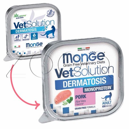 Паштет Monge VetSolution Cat Dermatosis для кошек (свинина), 100 г
