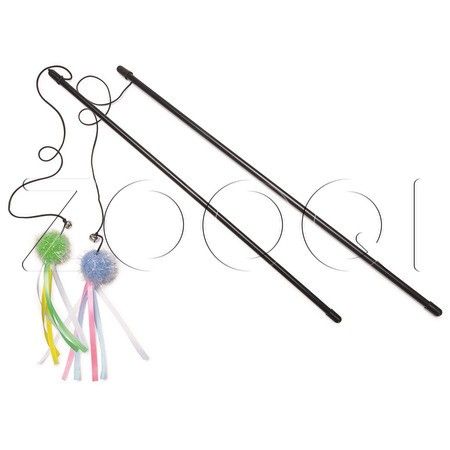 Beeztees Удочка «Шарик с лентой» для кошек, в ассортименте, 47 см