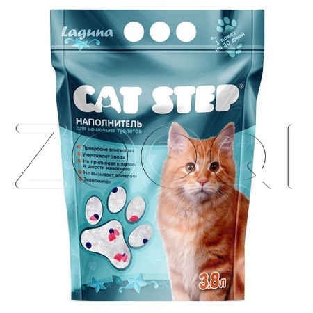 Cat Step Crystal Laguna Силикагелевый наполнитель для кошачьих туалетов, 3.8 л