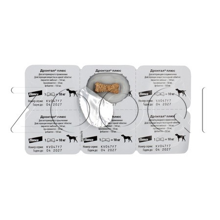 Дронтал Плюс Антигельминтик для собак, 6 таб