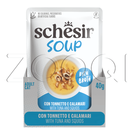 Пауч Schesir Cat Soup для кошек (тунец, кальмар в бульоне), 40 г