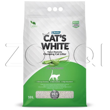 Cat's White Aloe Vera наполнитель комкующийся для кошачьего туалета с ароматом алоэ вера
