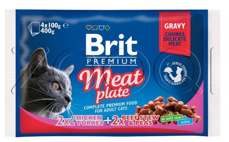Brit Premium Cat Meat Plate, 4х100 г