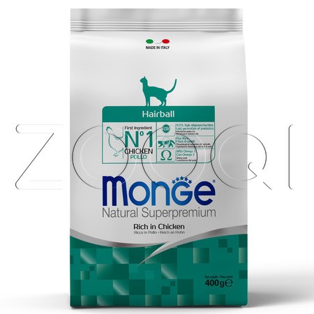 Корм Monge Cat Daily Line Hairball для кошек (курица)