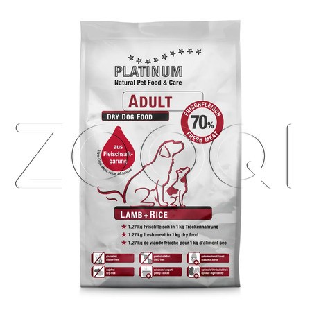 Platinum Adult для взрослых собак (ягненок, рис)