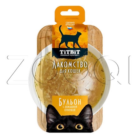 TiTBiT Лакомство «Бульон с домашней курочкой» для кошек, 55 г