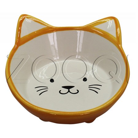 №1 Миска керамическая «Мордочка кошки» на ножках, 12x13x7.5 см, 150 мл