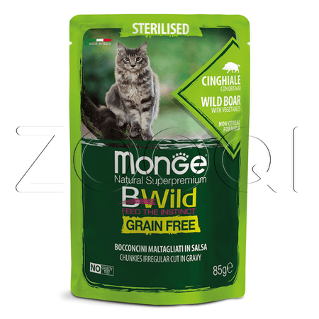 Monge Cat BWild Sterilised Boar & Vegetables (кабан и овощи), 85 г