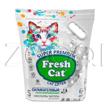 Fresh Cat Впитывающий силикагелевый наполнитель «Кристаллы чистоты», 5 л