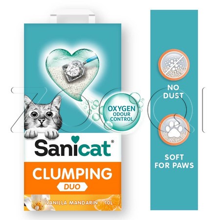 Наполнитель Sanicat Clumping White DUO для кошачьего туалета