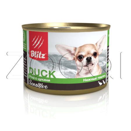 Blitz Sensitive Small Breed Duck with Zucchini для собак мелких пород всех возрастов (Утка с цикини), 200 г