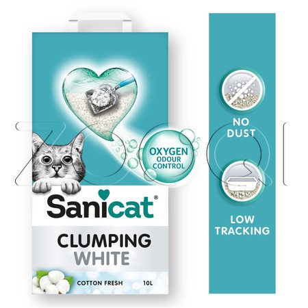Наполнитель Sanicat Clumping White Cotton Fresh для кошачьего туалета