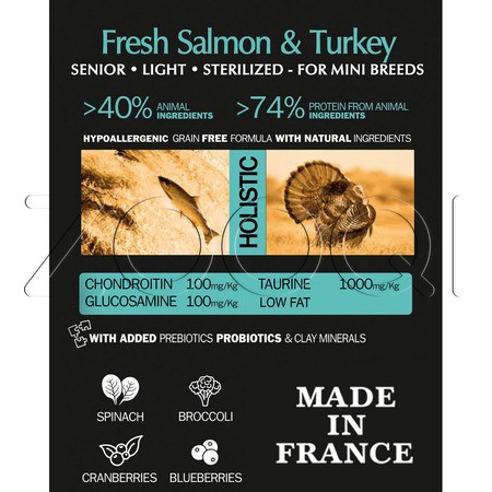 Корм Ambrosia Grain Free Mini Senior Fresh Salmon & Turkey для собак (лосось, индейка)