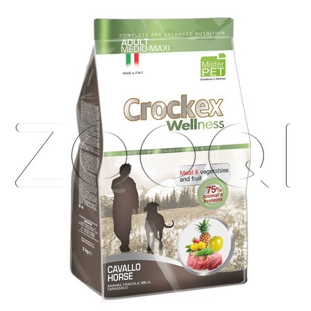 Crockex Wellness Adult Dog Medium/Maxi Horse & Rice для взрослых собак средних и крупных пород (конина, рис), 12 кг