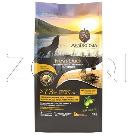 Корм Ambrosia Mediterranean Diet Fresh Duck для собак (утка)