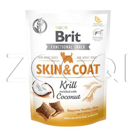 Brit Care Dog Functional Snack Skin & Coat Krill (криль и кокос), 150 г