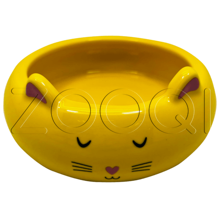 №1 Миска керамическая в форме кошечки, 13x13x5.5 см, 260 мл