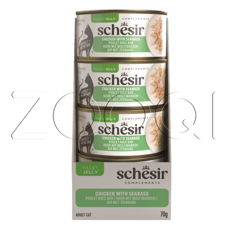 Консерва Schesir Cat Complements для кошек (курица, сибас в желе), 70 г