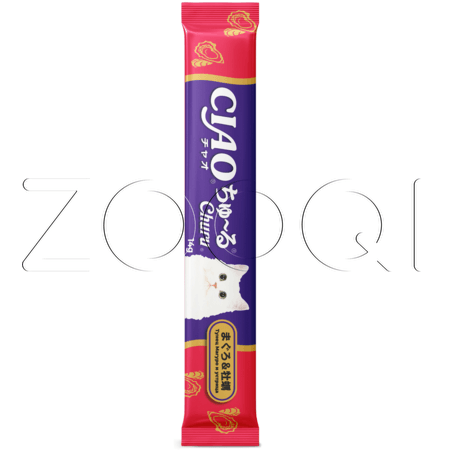 INABA CIAO Churu Пюре-лакомство для кошек (тунец Магуро, устрицы), 14 г x 4 шт