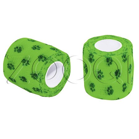 Бинт ветеринарный самофиксирующийся (зеленый с лапками)