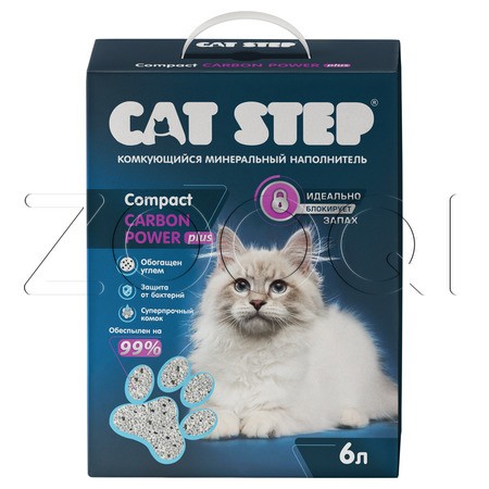 Cat Step Compact Carbon Power Plus Комкующийся минеральный наполнитель